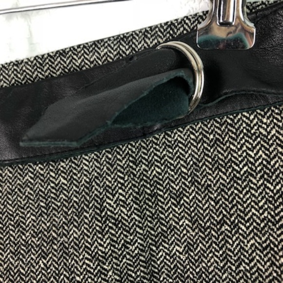 Anthropologie Herringbone Tweed Wide Leg Wool Silk - Picture 6 of 7